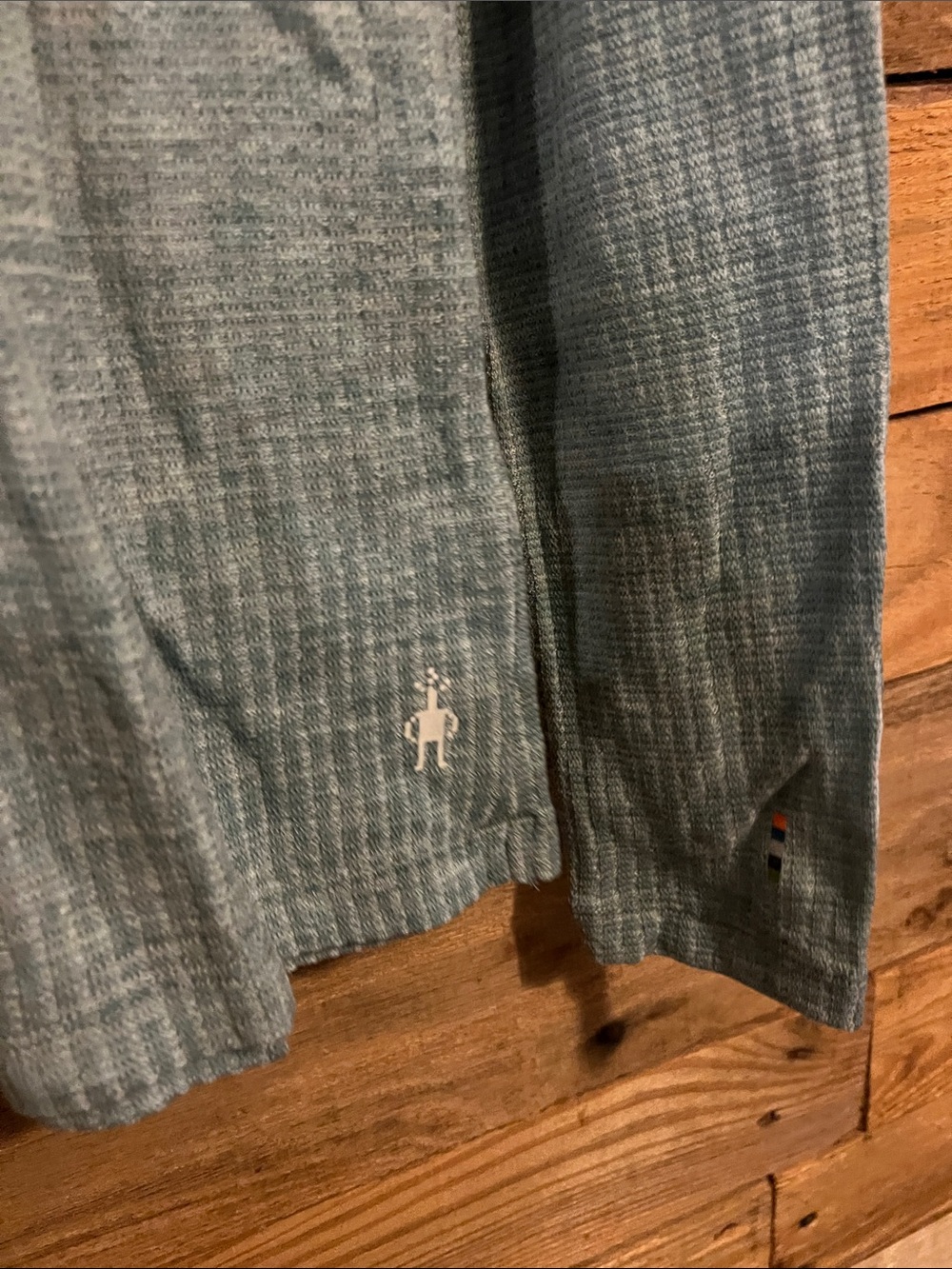 Smartwool Woman’s Long-Sleeve Crew in Heather Teal Blue - Picture 4 of 7